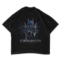 Black Lords of the Fallen graphic t-shirt with dark fantasy soulslike print, front view — Cellar Door